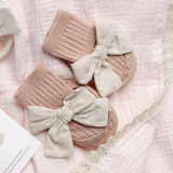 Blush Bow Baby Booties